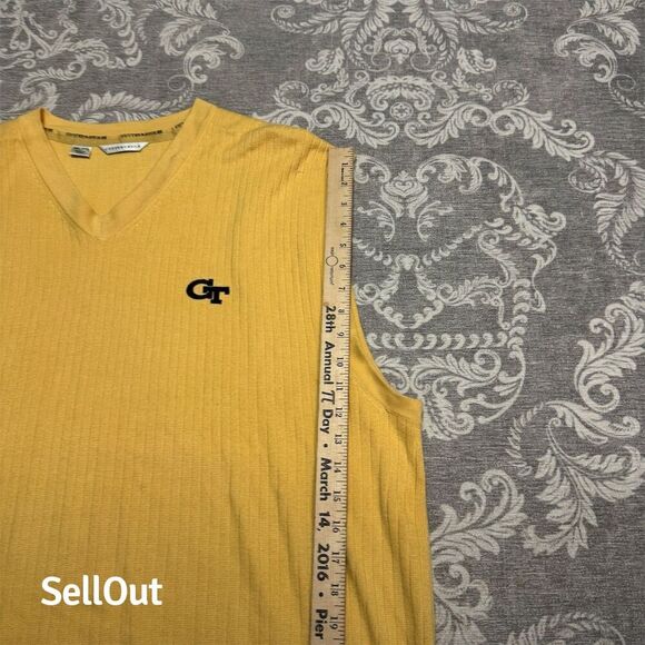 Cutter & Buck Men's Yellow Vintage Golf Sweater Vest Size XXL - Picture 6 of 8